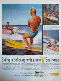 1958 Johnson Super V-50 & 35/18 Sea-Horse Original Ad