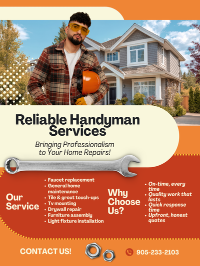 Our Services Include: • Faucet replacement • General home maintenance • Tile & grout touch-ups • TV...