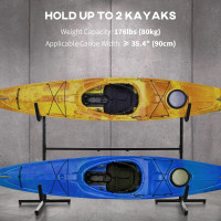 Freestanding Kayak Storage Rack with Adjustable Length, Heavy Du