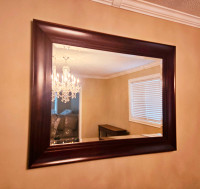 Beautiful Large Wood Framed Beveled Mirror