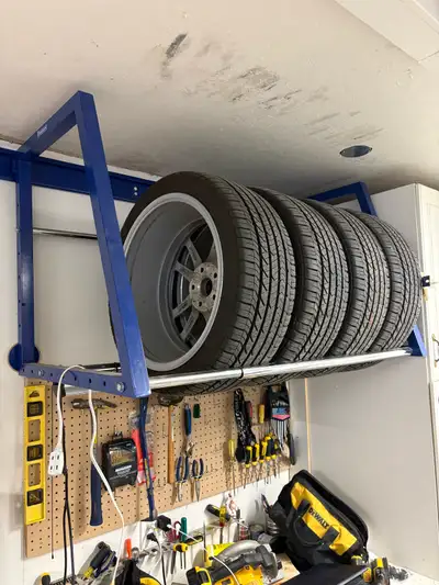 Very solid wall mount tire rack. Made by Michelin.