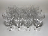 12 Vintage Stuart Crystal Water Wine Glasses Goblets Hampshire