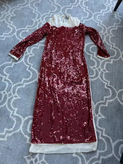Zara New XS Chiffon Sequin Dress, View more