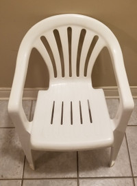 White Plastic Outdoor Stackable Chairs