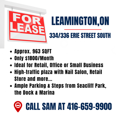 Approx. 963 SQFT Only $1800/Month Ideal for Retail, Office or Small Business High-traffic plaza with...