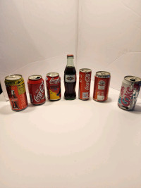 Vintage collectable Coca-Cola cans and bottle 