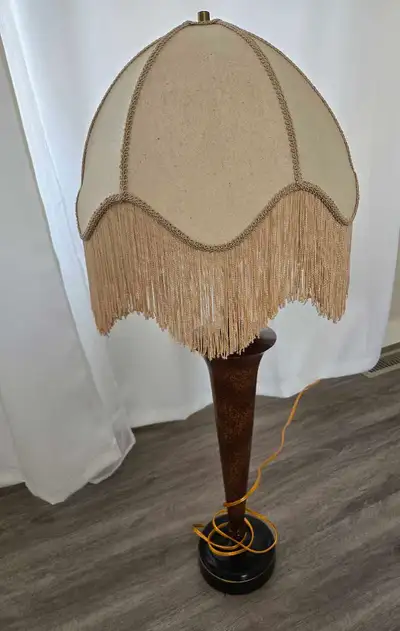 Fringed Table Lamp w Silk shade, View more