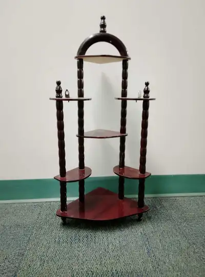 3 Tier Wall Corner Shevles, Cherry Color, View more