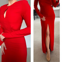 Red dress gown maxi