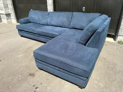 Large Blue Sectional Sofa with Chaise - Free Delivery, View more