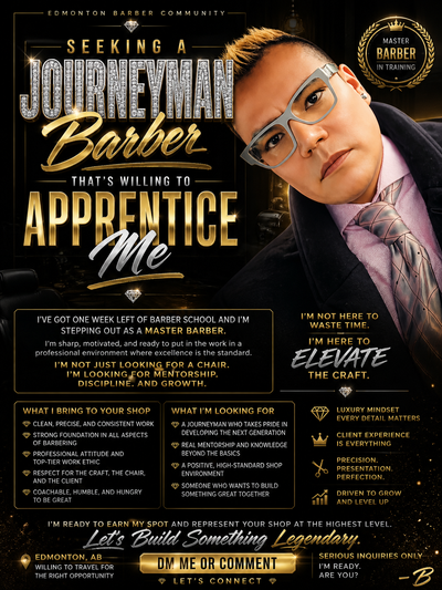 Urgently seeking Journeyman Barber to take me under their wing., View more