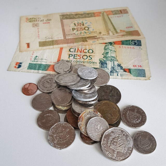 Bank Cuba Cuban Convertible CUC National CUP Peso Coins Banknote dans Art et objets de collection  à Ville de Montréal