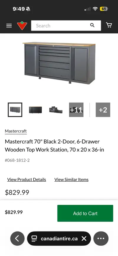 Mastercraft 70” tool cabinet, View more