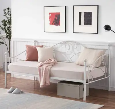 BRAND NEW - Twin metal daybed with mattress, View more
