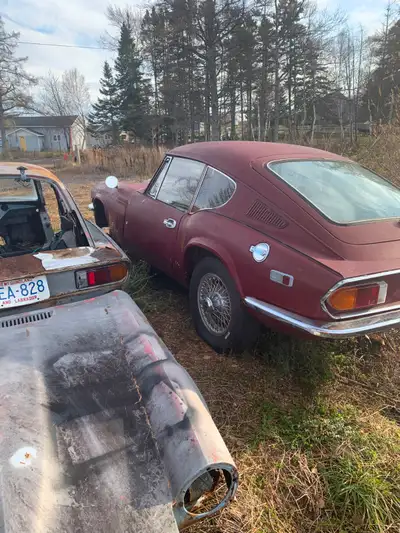 Triumph gt6 cars, two engines transmissions rear differentials. Many parts, some new to much to list...