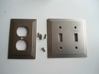 Atron Aztec Style Satin Nickel Toggle Switch/Outlet Plate Cover