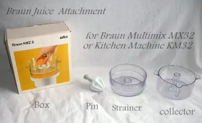 BRAUN KZ3 juice maker attachment, for KM32 and MX32, View more