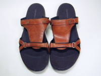Merrell Glade Slide Autumn Brown Leather Sandals Womens Sz 9