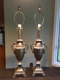 LAMPS -ornate  pair - plaster 