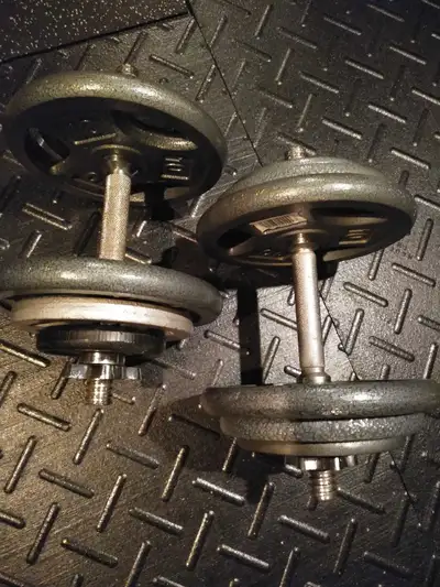 pair of 40 lbs Spinlock Adjustable Dumbbells, View more
