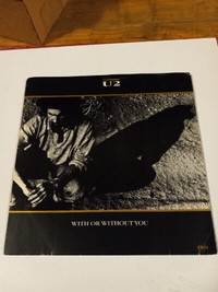 Vinyl Record 45 RPM Classic Rock U2 With or Without You