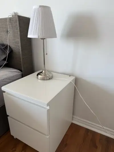 ️ IKEA MALM Nightstand + Bedside Lamp – Perfect Bedroom Combo!, View more