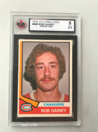BOB GAINEY …. 1974-75 O-Pee-Chee …. ROOKIE CARD …. KSA 5