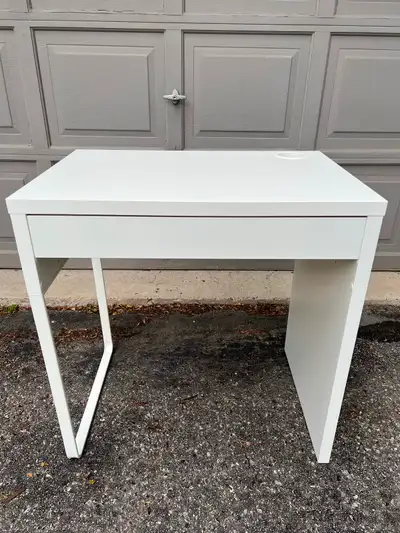 White Desk with Drawer, View more