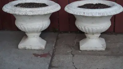 SOLID CONCRETE URNS, read description pls., View more