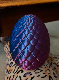 3D Printed Purple and Blue Dragon with Egg