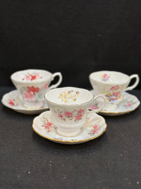 3 tall tea cups Royal Albert Bone China made in England 