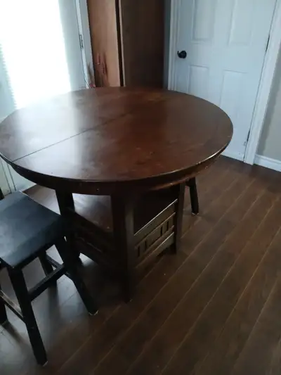 Pub style table and 2 chairs, View more