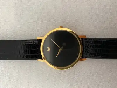 Movado Gold Black Museum Watch - Model 87-45-882, View more