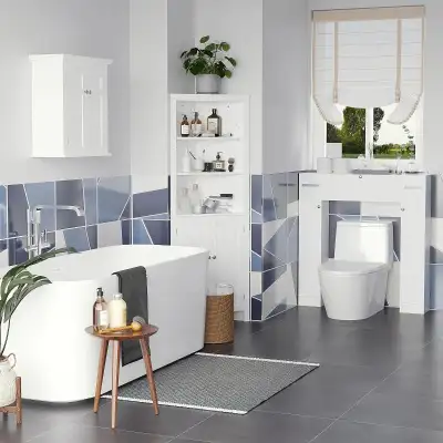 Tall Bathroom Storage Cabinet, Corner Cabinet with Doors, Linen , View more