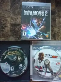 PS3 Games (Infamous 2, Pirates of the Caribbean, NBA 2K7)