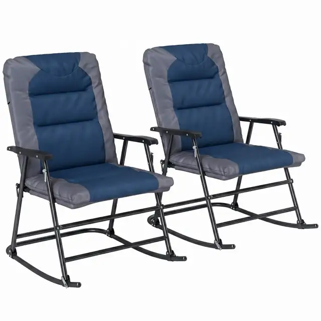 Folding Rocking Chair， Padded Rockers with Armrest in Patio & Garden Furniture in Markham / York Region - Image 2
