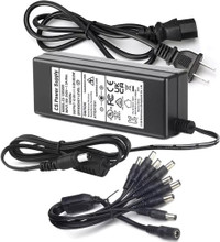 AC to DC 12V 5A Power Supply Adapter with 8 Way Splitter Cable a