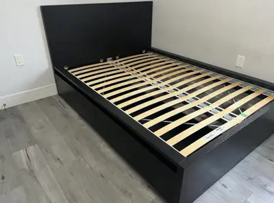 IKEA Full Size Malm Double Bed Frame with 2 Drawers Black Brown, View more