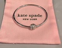 Kate Spade Knotted Rope Ball Hinged Silver Bangle Bracelet