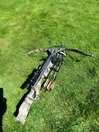 Excalibur Vortex crossbow like new condition. Deluxe package with scope, sling, arrows, broadheads p...