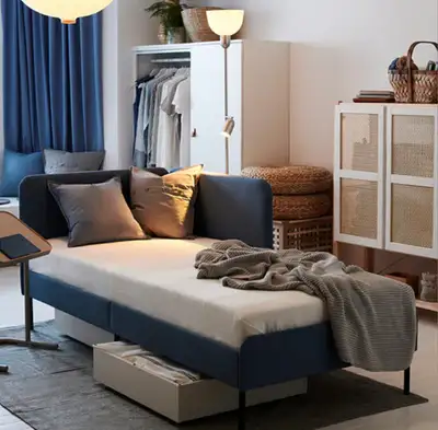 New ikea lit, BLÅKULLEN bed frame with corner headboard,, View more
