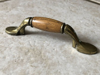 Brass handles with Oak insert