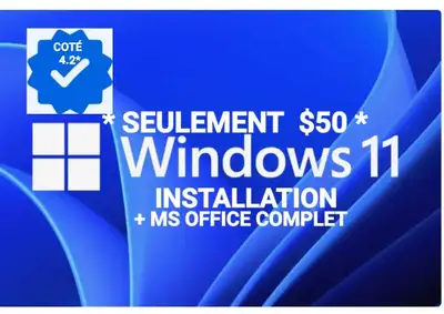 INSTALLATION DE WINDOWS 11+ MS OFFICE COMPLET, View more