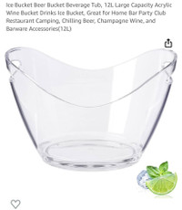 New Large 12L Acrylic Ice Bucket Beverage Container
