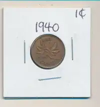 ORIGINAL RARE VINTAGE 1940 CANADIAN 1¢ KING GEORGE PENNY