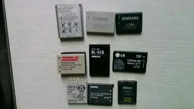 Sony-bst 33 Canon -nb5L Samsung -bp 70a LG -431a Nokia -bl 5cb Pentax-d-L18 Nikon -en eL10 Casio -np...
