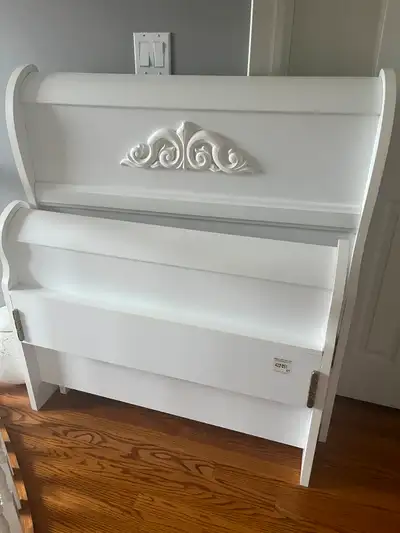 Twin white trundle sleigh bed, View more