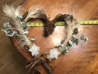 Wreath peacock feathers,  burlap/wedding, special occasion
