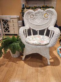 Large Wicker chair and planter 