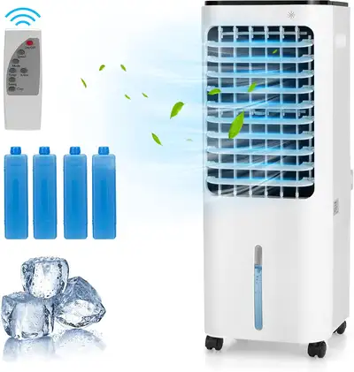 4-in-1 Bladeless Evaporative Air Cooler – 12L Water Tank + Remot, View more